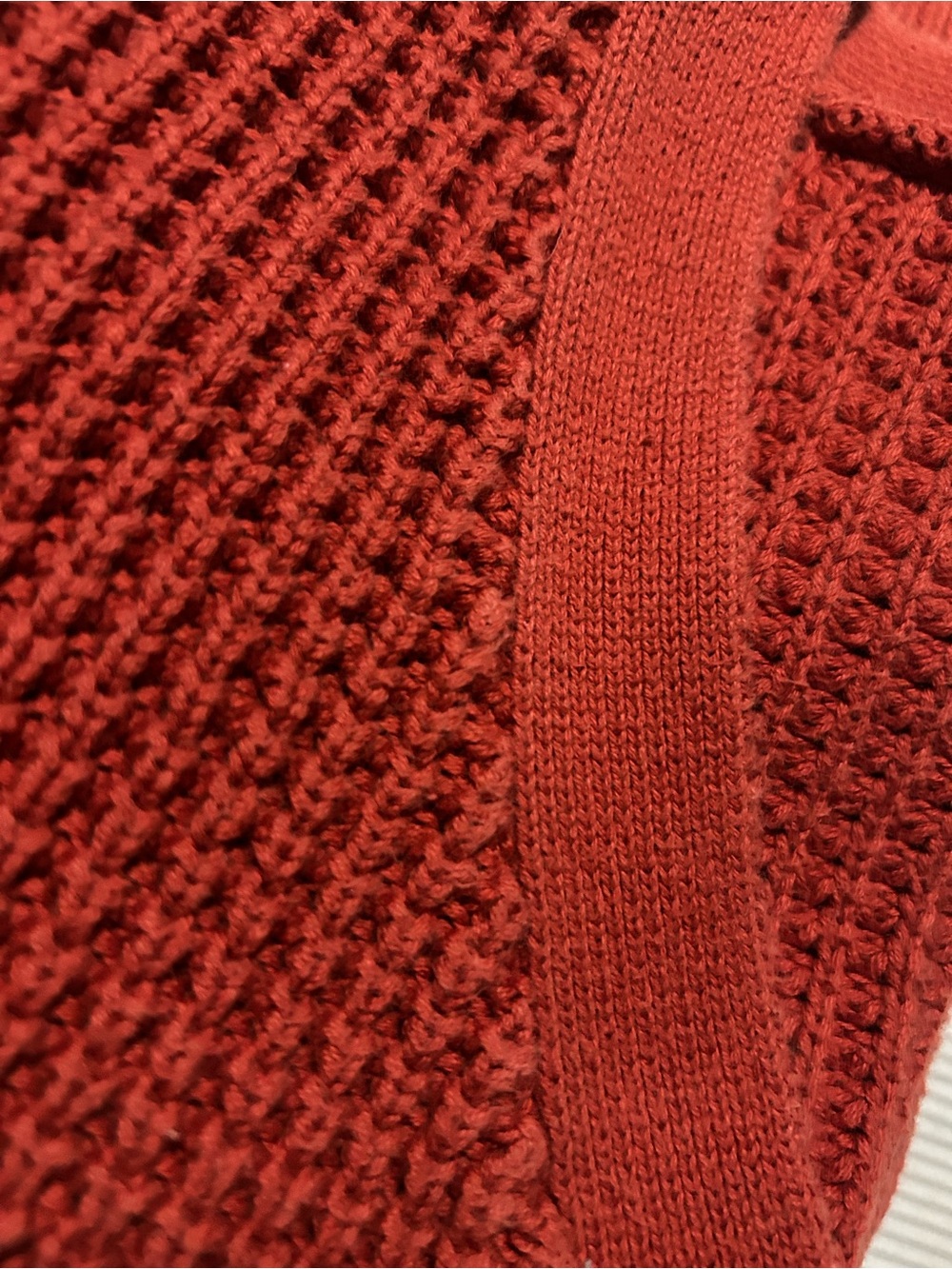 Women's Textured Button-Front Sweater Cardigan - Rust - Picture 5 of 6